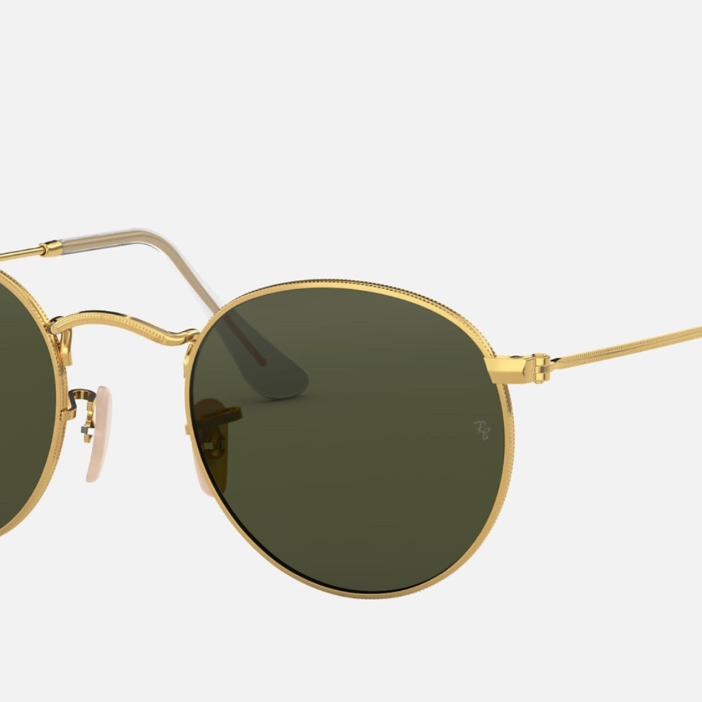Ray-Ban Round Gold Metal RB3447 - Green Lenses